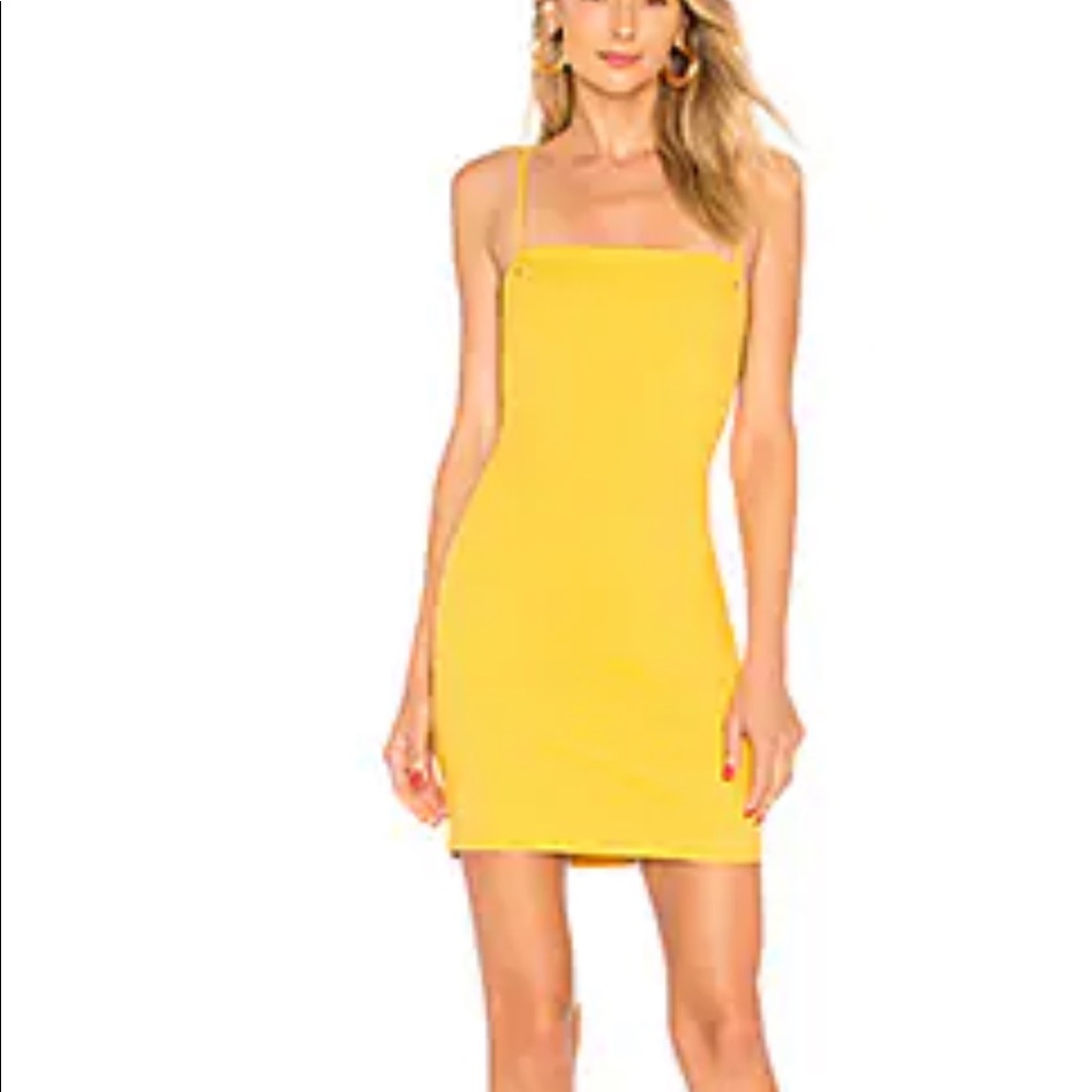 About Us strap mini dress in yellow, S